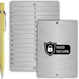 Crypto Seed Phrase Backup Plates | 100% Stainless Steel Storage Set - Includes 2 Plates, Engraving Pen, 2 Sets of Rivets, and Tamper Proof Stickers-picture-12