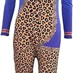 Swades Sports Women’s Athletic Bodysuit | Long Sleeve Leopard Print with Blue Design | Performance Dance & Activewear-image-10