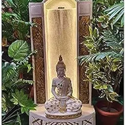 House Of Dee Buddha Slate Fountain for Living Room Home Decor Garden Decoration and Drawing Room (V::125 cm x 56 cm x 35 cm) (White)-image-68