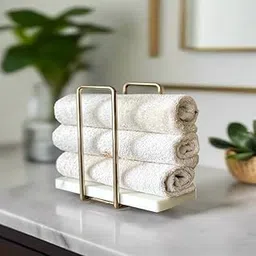 MASON HOME Imperial Napkin Holder White & Silver - 1pc - L 25.4" x B 17.8" x H 7.6" | Bathroom - Kitchen - Bedroom - Washbasin | Towel - Kitchen Roll - Paper Towel | Home Décor | Organizer | Stand-image-1