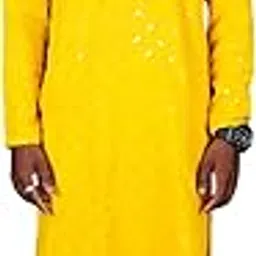 yuvina fashion Men Yellow Colour Kurta Pajaama Set-picture-14