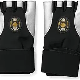 Professional Workout Gloves, Black and Silver, Medium Size, Fingerless Design with Wrist Support, for Weight Training and Gym Exercise-image-92