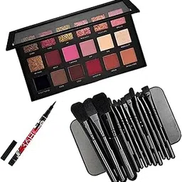 Lecherous Professional Makeup Combo kit 18 Color Eyeshadow Palette Makeup Palette, Waterproof Sketch Eyeliner With Women Bridal Makeup Brushes Set of 12 (Set Of 3).-picture-16