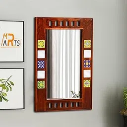 Wooden Garden Sheesham Wood Rectangular Wall Mirror – Handcrafted Solid Wood Frame Mirror for Living Room, Bedroom, Hallway | Rustic Wall Décor-picture-33