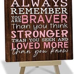 Sarvada Decor Inspirational Gifts for Women Her, Always Remember You are Braver Than You Think Inspirational Wood Sign With Stand, Desk Decor Table Decoration for Home Office Living Bedroom-picture-11