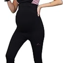 Maternity Seamless Leggings for Women with Pockets | 90% Polyamide 10% Elastane Pregnancy Legging for Woman | Anti Bacteria & Static Maternity Legging with Over Belly Support-image-5