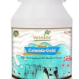 Calmido Gold - Chelated Liquid Calcium Supplement for Cattle, Cow, Buffalo, Goat, Pig, Poultry and Farm Animals - 5 LTR-picture-34