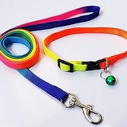 Rainbow Dog Collar & Leash for Puppies, Small Dogs, Cat Collar with Bell (Adjustable Neck Size : 7-12nch) Dog Head Collar Dogs, Cat Collar with Bell (Color May Vary)-picture-10