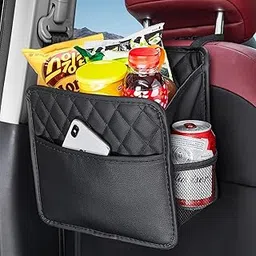NETZILLA Car Seat Organizer,1 Pack Waterproof Pu Leather Backseat Car Organizer and Storage Bag Foldable Universal Hanging Car Seat Back Organizers for Kids & Adults (Black)-image-98
