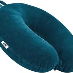 btag Travel Neck Pillow for Men & Women | Soft Fibre Cushion for Flight, Car & Train | Soft Velvet Fabric with Attachable Snap Strap | Cervical Support for Neck Pain Relief. Pack of 1 (Lagoon Blue)-picture-26