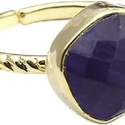 el joyero Gemstone Rings | Rose Cut Blue Tanzanite Cushion Shape Brass Band | Handmade Designe | Gold Plated Ring Jewelry 1094 37-picture-13