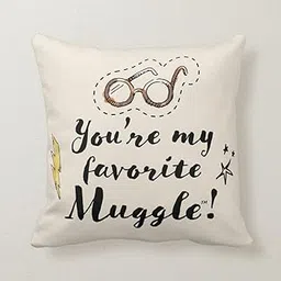 CRAFT MANIACS Potterhead You're My Favourite MUGGLEE 16 * 16 Pillow with Cover | UBER Cool Merch for Fantasy Lovers image 1