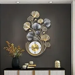 DSH Metal Hanging Handmade Wall Clock Multicolor Ticking Sound for Bedroom Drawing Room Hall Dining Room Metal Wall Hanging (Clock Peacock)-image-3