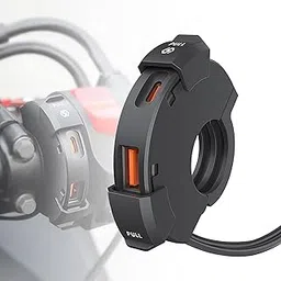 Shewtme Motorcycle USB Phone Charger,Black-image-64
