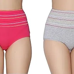 glamoras Women's Cotton Spandex High Waist Full Coverage Hipster Panty Everyday Briefs, Free Size, Pack of 2 Hipster Panties-picture-28