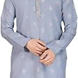 Men's Chikankari Embroidered Cotton Kurta | Traditional Embroidered Ethnic Wear for Festive, Wedding & Casual Wear-image-98