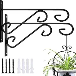 Heavy Duty Wall Mount Flower Pot Hanger Bracket – Metal Hanging Hook for Planters, Bird Feeders, Wind Chimes & Lanterns – Rust-Resistant Black Iron Wall Hook with Screws & Wall Plugs (Pack of 1)-image-52
