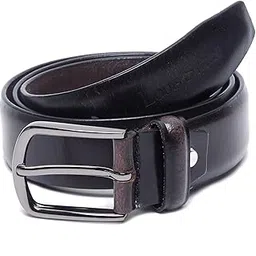 louis stitch Men's Dark Brown Italian Raw Crunch Leather Belt Handcrafted American Style Waist Strap with Glossy Buckle Premium Formal Belts for Men 1.5 Inch (38mm) (HKCH)-picture-14