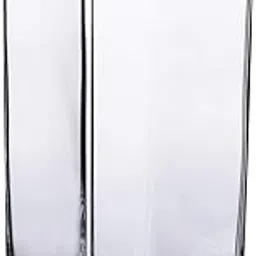 DECENT GLASS Glass Tall Square Vase (H 8 X D 4 Inches, Clear)-picture-59