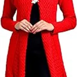 wool 4u Women Ladies Girls Winter Wear Woolen Open Front Longline Hem Long Sleeves Shrug Cardigan-picture-45
