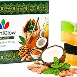 NumiGlow Herbal Soap Combo | Handmade Natural Soaps – D-Tan, Acne, Moisturising & Skin Brightening | Gentle Cleansing Bars with Essential Oils for Naturally Glowing Skin (4 x 125g)-picture-23