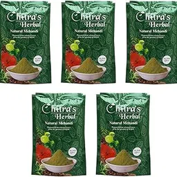 Chitra's Herbal Natural Mehndi Powder, 100% Pure Henna Powder for Hair, Mehndi Powder for hair Colour and Growth - 150 Gram Each (Pack of 5)-picture-33
