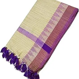 daulas | Handloom Organic Linen Temple Border Dupatta for Women-picture-13