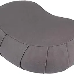 FelizMax Crescent Zafu Meditation Pillow, Zabuton Yoga Bolster, Meditation Cushion, Floor Pouf, Yoga Pillow, Zippered Organic Cotton Cover, Natural Buckwheat, Kneeling Pillow - Large-image-27