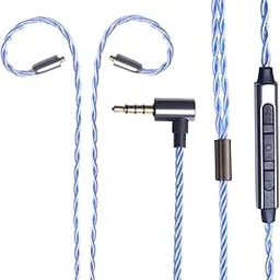 okcsc Earphone Upgrade Cable,MMCX Earbuds Replacement Cord,4 Cores OFC Silver Plated Earphones Audio Adapter with Mic for Shure SE215 SE315 SE535 (mmcx,Blue,Mic)-picture-23