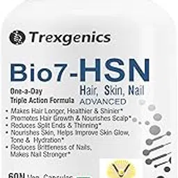 Trexgenics® BIO7-HSN HAIR, SKIN & NAILS ONE-A-DAY Advanced Formula, Vegetarian & Gluten Free(60 Veg. Capsules) (Pack of 1)-picture-15