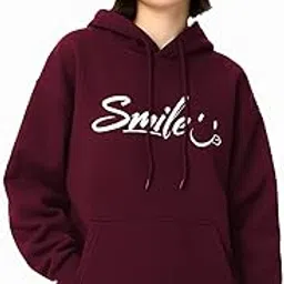 Tabsdu Smile Print Hoodie for Women Winter Wear Sweater-picture-11