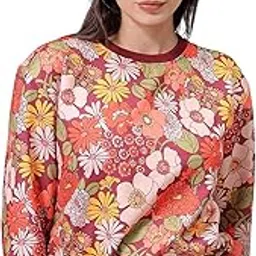 freehand by The Indian Garage Co Women Relaxed Fit Floral Print Crewneck Sweatshirt-picture-37
