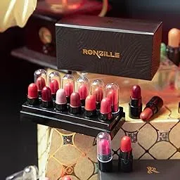 RONZILLE Semi-Matte Finish Pocket Mini Bullet Lipstick (Set of 12, Shade B)-picture-27