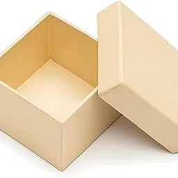 Small Gift Box with Lid, Square Storage Container, Beige image 1
