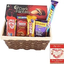 SFU E Com Dartk Fantasy & Premium Chocolate With Wodden Basket | Valentine Chocolate With Love Greeting Card | Valentine Chocolate Hamper | 449-picture-29