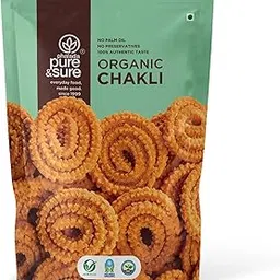 Pure & Sure Organic Chakli Snack 240gm | Delicious Crunchy Namkeen & Snacks | Ready to Eat Tea Time Snacks, Cholesterol Free, No Trans Fats, No Preservatives (120G X pack of 2)-picture-10