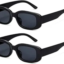 eymen i Retro Rectangle Sunglasses for Women Men Small Square Frame Sun Glasses 2 Pack-picture-52