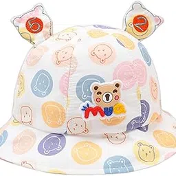 zibuyu Cartoon Baby Bucket Hat for Toddler Baby Cap Aged 1-3 Years Old Soft Baby Sun Cap, Breathable Baby Sun Travel Hat Outdoor Sun Hat with Elastic Chin Band-picture-19
