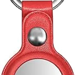 PEFKO PSS48 Premium Faux Leather Key Ring Holder Case Cover Compatible with Apple Airtag [ Only Key Holder Cover, Airtag Not Included ] (RED)-picture-64