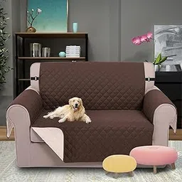 KRISHYAM® 2 Seater Sofa Cover-Waterproof Sofa Cover with Armrests, Universal Sofa Cover Protects Sofa from Cats Dogs Scratches Non-Slip (Coffee, 2 Seater)-picture-50