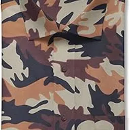 ruby fabrics linings Unstitched Camouflage Printed Fabric (1.5 Meter For As Per Your Use, Brown & Orange)-picture-14