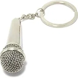 Silver Creative Microphone Mike Metal Keychain For Home Gifts-picture-48