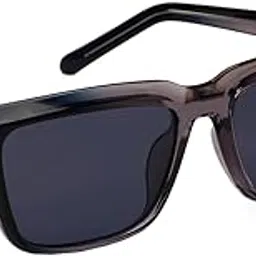 Sunglasses | Rectangular Shape | Polarized | 100% UV Protected | Men & Women | Blue Shade | Medium Size | Full Rim-image-0