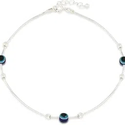 zavya 925 Sterling Silver Anklet | Rhodium Plated Precious Cubic Zirconia Women Chain Anklet | Gifts For Women & Girls | With Certificate of Authenticity and 925 Hallmark image 1
