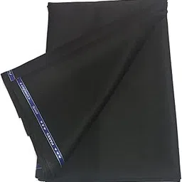 Men's Woollen Plain Formal/Casual Unstitched 1.2 m Trouser Fabric (Black, Free Size)-image-30