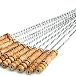 Fabrilla Barbeque Skewers with Wooden Handle for Barbecue Grill, 14.5 Inches Long (10 Pcs)-picture-17