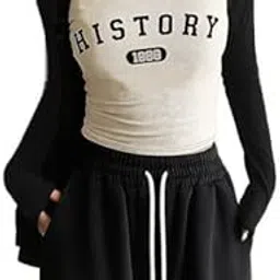 Youvig Women's History 1988 Raglan Crop Top, Long Sleeve, Retro Style-picture-39