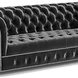 Foremost sofa PU Leather Solid Wood Classic 3 Seater Chesterfield Sofa Couch Chaise Lounge Sectional Sofa for Living Room Office Guest Room-picture-26