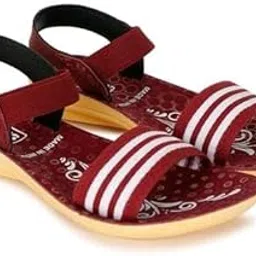 hiyaga Stylish Women's and Girls Flat Red Sandals Lightweight Comfortable and Trendy Footwear for Everyday Wear and Vacations-picture-53