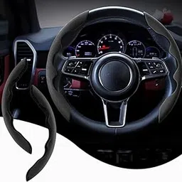 SEMAPHORE® Suede Steering Wheel Cover,Non Slip Car Steering Accessory,15-inch Universal Auto Car Steering Wheel Cover (Black) Compatible with Auddi Q3-picture-55